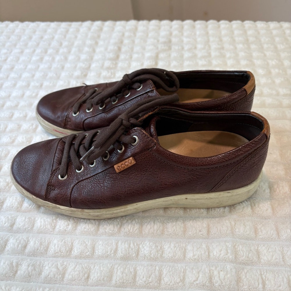Ecco Brown Leather Sneakers Casual Low-Top